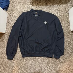 Men's V-Neck Windbreaker Sweater - Black